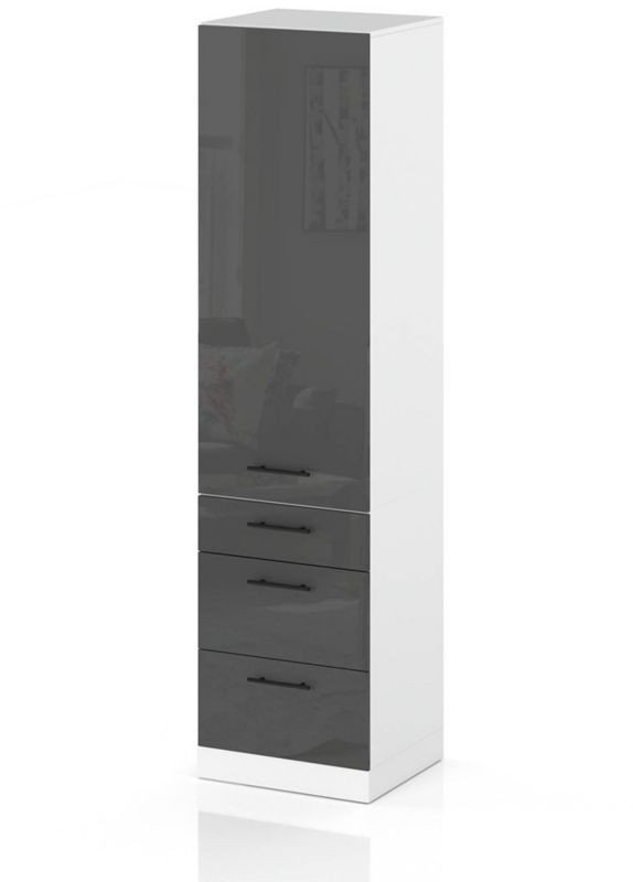 Słupek Kuchenny Stojący 60cm Szafka 3 Szuflady S60s3 Spremium Szary Połysk
