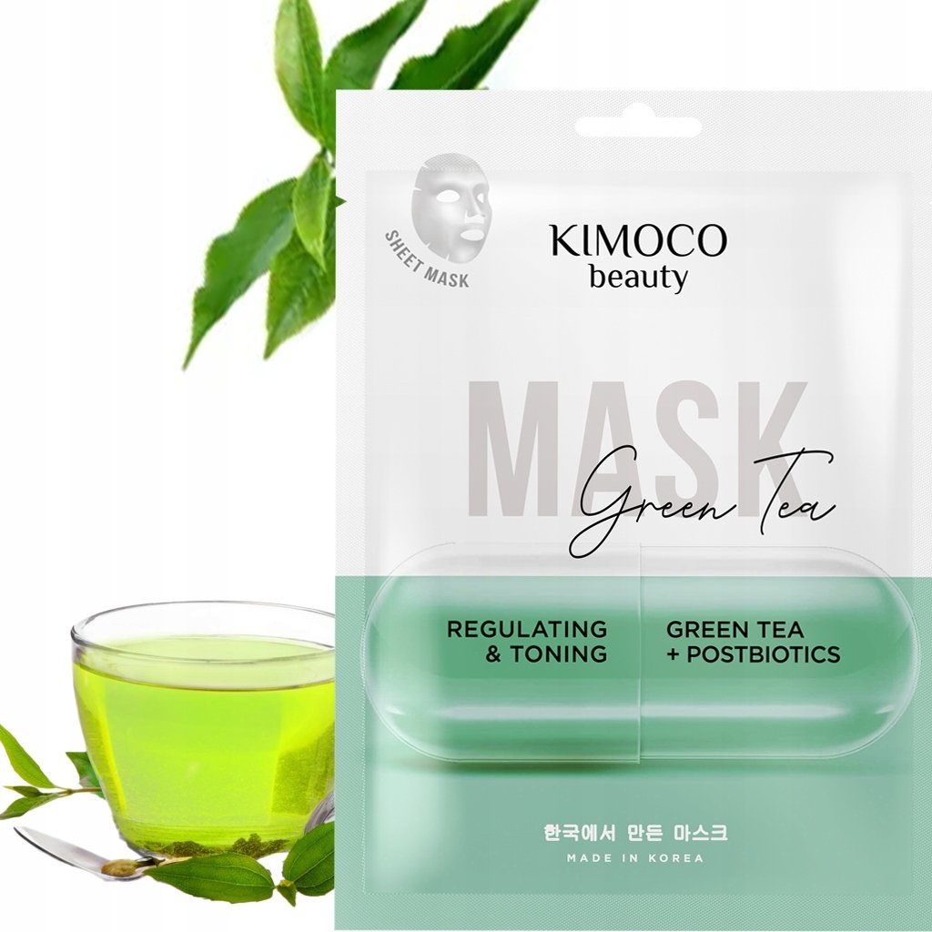 Kimoco Beauty Maska w płachcie regulująco-tonizująca Zielona herbata 23 ml