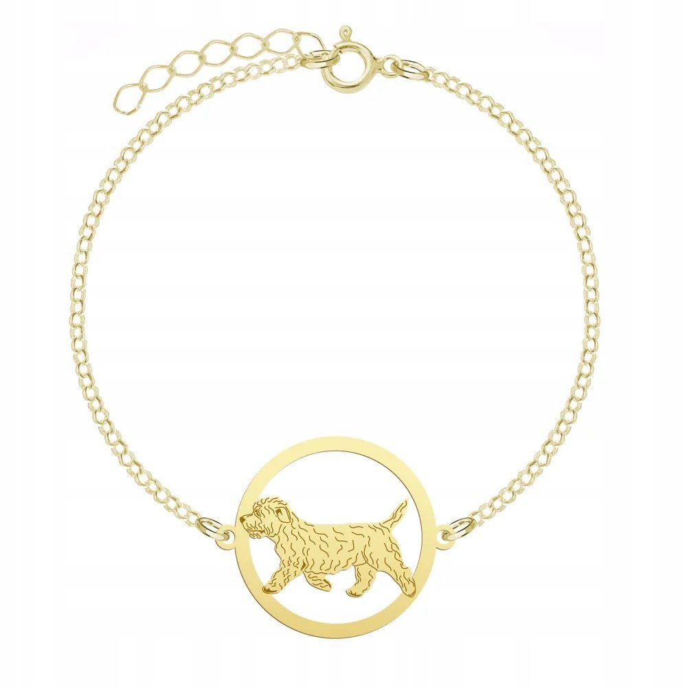 Bransoletka Złota z psem Irish Glen of Imaal Terrier 925Kobieta GRAWER