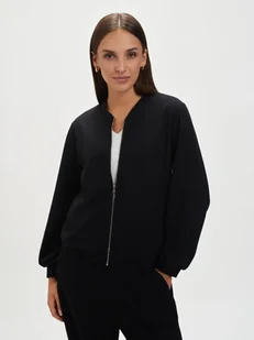 Czarna bluza o kroju bomber - Bluzy damskie - miniaturka - grafika 1
