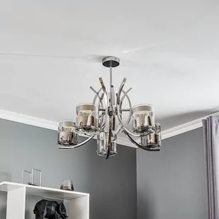Alfa Lampa wisząca zwis żyrandol Indira 5x40W E14 chrom 23115 - Lampy sufitowe - miniaturka - grafika 5