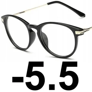 Okulary kujonki korekcyjne minusy czarne -5.5 - Okulary korekcyjne, oprawki, szkła - miniaturka - grafika 1