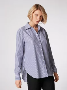 Koszule damskie - Simple Koszula LINDA TOL KOD550-01 Granatowy Relaxed Fit - grafika 1
