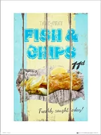 Plakaty - Plakat, Vintage Fish & Chips, 30x40 cm - miniaturka - grafika 1