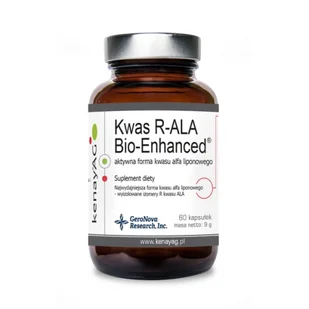 KENAY Kwas R-ALA Bio-Enhanced kwas alfa-liponowy x 60 kaps Kenay - Serce i układ krążenia - miniaturka - grafika 1