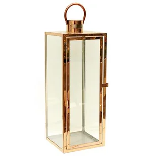 Latarnia na świece Barcelona XL miedź 70 x 22 cm - Lampiony i znicze - miniaturka - grafika 1