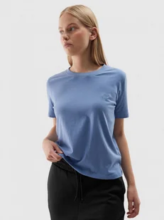 Damski t-shirt basic 4F 4FWAW24TTSHF1650 - niebieski - Koszulki sportowe damskie - miniaturka - grafika 1