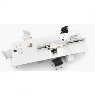 B2B Partner Stół biurowy DOUBLE LAYERS, z przegrodami, biały 611563 - Stoły i stoliki do biura - miniaturka - grafika 3