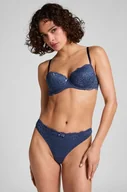 Majtki damskie - Hunkemöller Stringi Marine Niebieski - miniaturka - grafika 1
