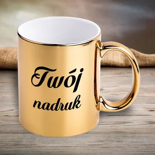 Kubek platerowany z Twoim nadrukiem - złoty - Kubki - miniaturka - grafika 1
