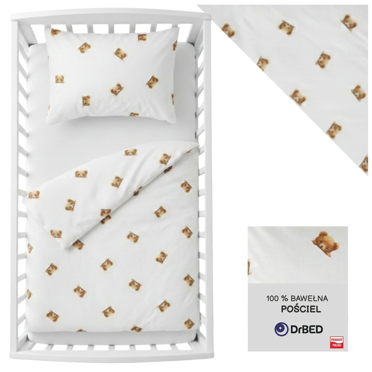 Pościel Dziecięca 90x120 Komplet Pościeli dla Dzieci na ZAMEK wzór MISIE