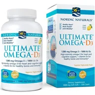 Witaminy i minerały dla sportowców - Nordic Naturals Ultimate Omega-D3 1280mg Lemon - 120 Solfgels - miniaturka - grafika 1