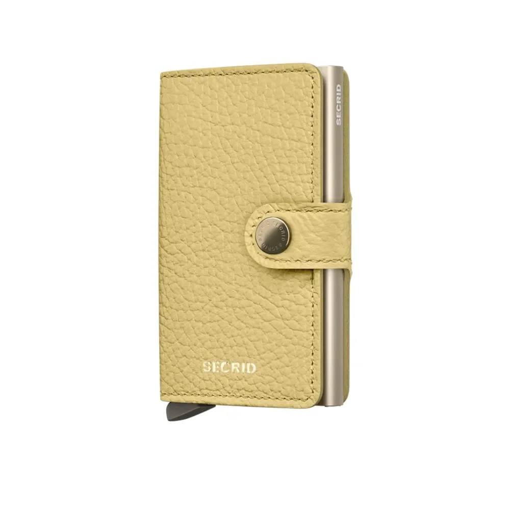 Portfel Secrid mini wallet skórzany żółty 5 cm x 15 cm x 10 cm