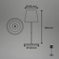 Lampy stojące - Briloner Lampa stołowa LED 7508015, antracyt 2 700 K IP44 Touchdim - miniaturka - grafika 1
