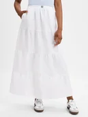 Spódnice - Noisy May Damska spódnica maxi - NMFreja Kobiety Bawełna biały jednolity, S - miniaturka - grafika 1
