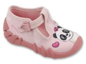 Buty dla dziewczynek - Kapcie dziewczęce różowe Befado 110P520 domowe do przedszkola na zapinki-23 - miniaturka - grafika 1
