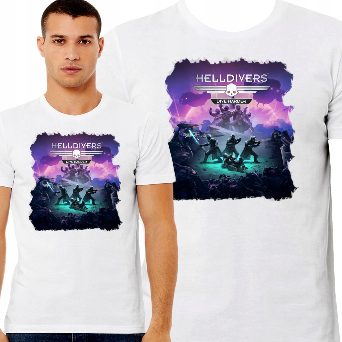 KOSZULKA GAMINGOWA HELLDIVERS PREMIUM NADRUK DLA GRACZA JAKOŚĆ XXL 3457