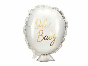 Balon foliowy Oh baby na baby shower - 53 cm - 1 szt. - Baby shower i roczek - miniaturka - grafika 1