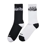 Skarpetki damskie - Mister Tee Skarpety uniseks Major City 0221 Socks 2-pak czarne/białe 43-46, czarny/biały, 43-46 EU - miniaturka - grafika 1