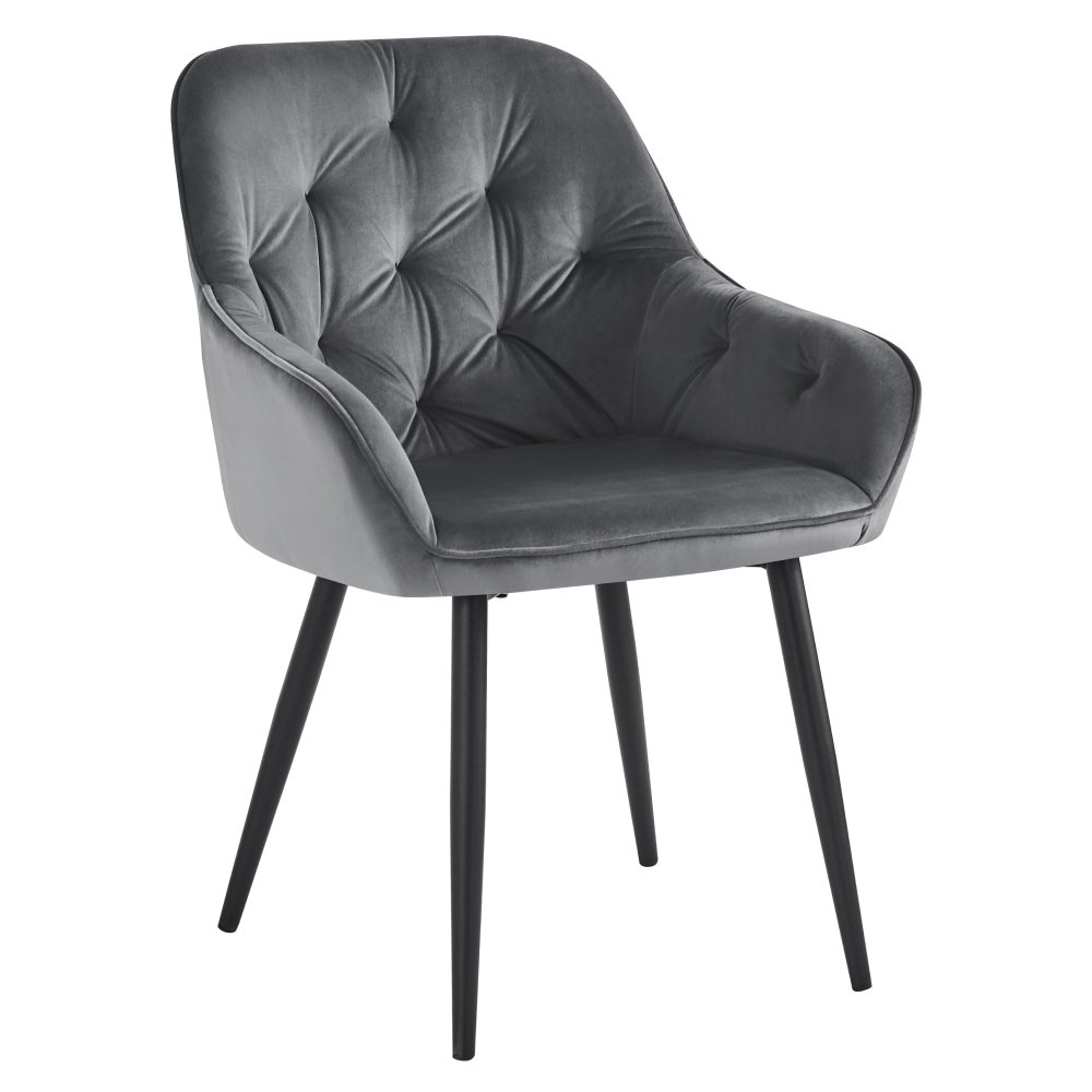 Kondela Krzesło do jadalni Verio - szare (Velvet) / czarne
