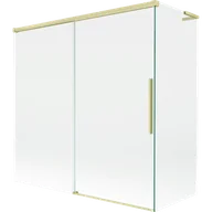 Parawany nawannowe - Mexen Rox L parawan nawannowy 2-skrzydłowy rozsuwany 160 + 75 x 150 cm, transparent, złoty szczotkowany - 8C9L-160-075-55-00 - miniaturka - grafika 1