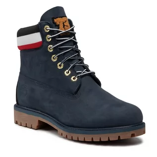 Botki damskie - Timberland Trapery 6''Prem Rubber TB0A2M590191 Navy Nubuck W/Red - grafika 1