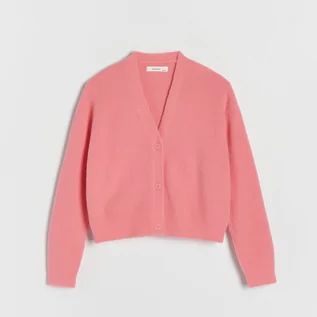 Bluzy dla dziewczynek - Reserved - Kardigan z zapięciem na guziki - Różowy - grafika 1