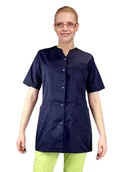 Odzież medyczna - Żakiet medyczny, kosmetyczny damski kolor granatowy stójka w serek zapinany na zatrzaski 52 - miniaturka - grafika 1
