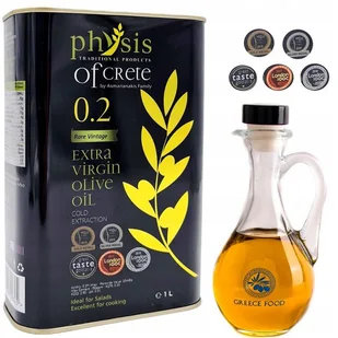 ﻿Grecka oliwa Physis ofCrete 0.2 1L Nagradzana Oliwa, Zbiór 2023 + BUTELKA - Oliwa - miniaturka - grafika 1
