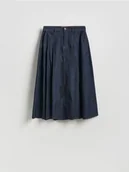 Spódnice - Reserved - Jeansowa spódnica midi - granatowy - miniaturka - grafika 1