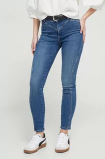 Spodnie damskie - Desigual jeansy damskie kolor granatowy - grafika 1