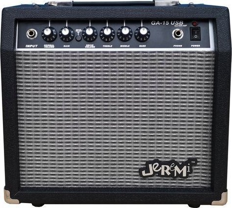 JEREMI Wzmacniacz do gitary elektrycznej GA-15+USB