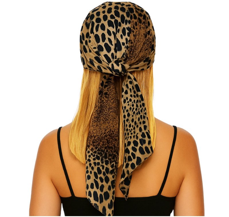 CHUSTA DAMSKA APASZKA NA GŁOWĘ WŁOSY SZYJĘ CHUSTKA W PANTERKĘ ANIMAL PRINT