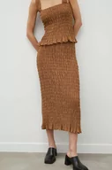Spódnice - By Malene Birger spódnica kolor brązowy midi ołówkowa - miniaturka - grafika 1
