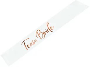 Biała szarfa z napisem Team Bride - 1 szt. - Wieczór panieński i kawalerski - miniaturka - grafika 1