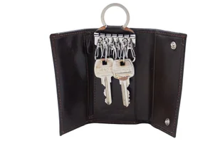 Etui skórzane na klucze / portfel - Brązowe ciemne - Etui na klucze - miniaturka - grafika 6