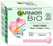 Kremy do twarzy - Garnier Garnier Bio Rosy Glow krem do twarzy dla zmęczonej skóry, dla młodzieńczego blasku, pielęgnacji i jędrności, z ekologicznym olejkiem z dzikiej róży i witaminą C, Garnier Bio Rosy Glow 3 w 1, - miniaturka - grafika 1