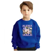 Bluzy dla dziewczynek - BLUZA DZIECIĘCA SAMIEC ALFA KOTY JEDNOROŻCE 122-128 DLA CHŁOPCA DZIEWCZYNKI - miniaturka - grafika 1