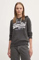Bluzy damskie - Superdry bluza damska kolor czarny z kapturem z nadrukiem W2012148A-AFB - miniaturka - grafika 1