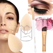 Pędzle do makijażu - Pagano Blender, Zestaw Profesjonalna Gąbka Do Makijażu, Beżowa + Pędzel Do Cieni P002 - miniaturka - grafika 1