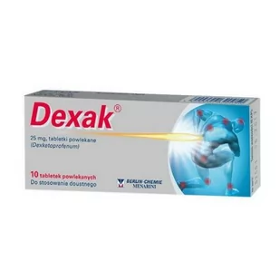 Berlin chemie Dexak 25 mg 10 tabletek - Stawy, mięśnie, kości - miniaturka - grafika 1