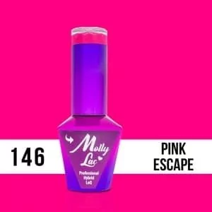 Molly Lac Lakier hybrydowy MollyLac Flamingo Pink Escape 10 ml Nr 146 - Lakiery hybrydowe - miniaturka - grafika 1