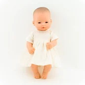 Domki dla lalek - Ubranka Dla Lalki Miniland 32 Cm Waniliowa Sukienka Z Muślinu - miniaturka - grafika 1