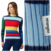 Swetry damskie - Wrangler SLIM RIB SWEATER elastyczny dopasowany damski sweter w paski S - miniaturka - grafika 1