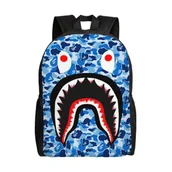Plecaki - Hip Hop Kamuflaż Bape Shark Plecak Wodoodporny College Tornistry Bookbag Podróże Piesze wycieczki Camping Plecak dla dorosłych Nastolatki Chłopcy D... - miniaturka - grafika 1
