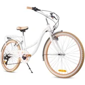 Rowery - Rower młodzieżowy SUN BABY Flower Bike 24 cali dla dziewczynki Biało-beżowy - miniaturka - grafika 1