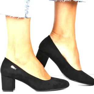 CZÓŁENKA PÓŁBUTY NA SŁUPKU SERGIO LEONE PB178 CZARNE ZAMSZOWE OBCAS ZAMSZOWY - Sergio Leone - Czółenka CZÓŁENKA PÓŁBUTY NA SŁUPKU SERGIO LEONE PB178 CZARNE ZAMSZOWE OBCAS ZAMSZOWY - Sergio Leone - Czółenka - miniaturka - grafika 1