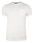 Koszulki męskie - Biały T-Shirt (Koszulka) z Kieszonką, Bez Nadruku - Brave Soul, Męski, 100% Bawełna - miniaturka - grafika 1