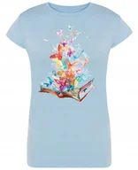 Koszulki i topy damskie - T-Shirt damski nadruk Kolorowe Książki R.XL - miniaturka - grafika 1