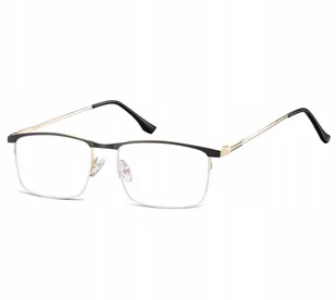 Sunoptic Okulary zerówki korekcyjne Prostokątne Żyłkowe 892 czarno-złote - Okulary korekcyjne, oprawki, szkła - miniaturka - grafika 1